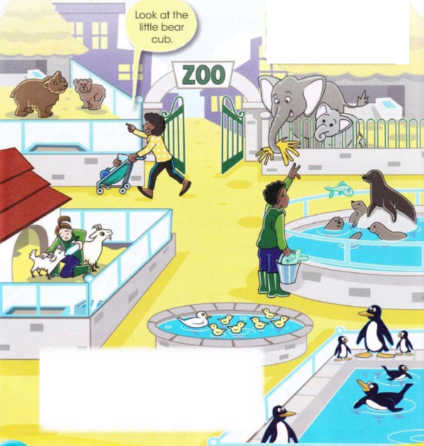 Look at the little bear cub.