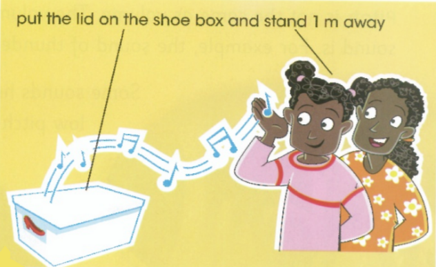 put the lid on the shoe box and stand 1 m away