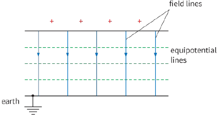 field lines / equipotential lines / earth